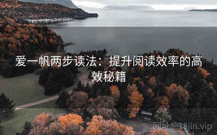 爱一帆两步读法:提升阅读效率的高效秘籍 爱一帆两步读法:提升阅读效率的高效秘籍