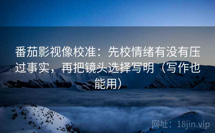 番茄影视像校准：先校情绪有没有压过事实，再把镜头选择写明（写作也能用）